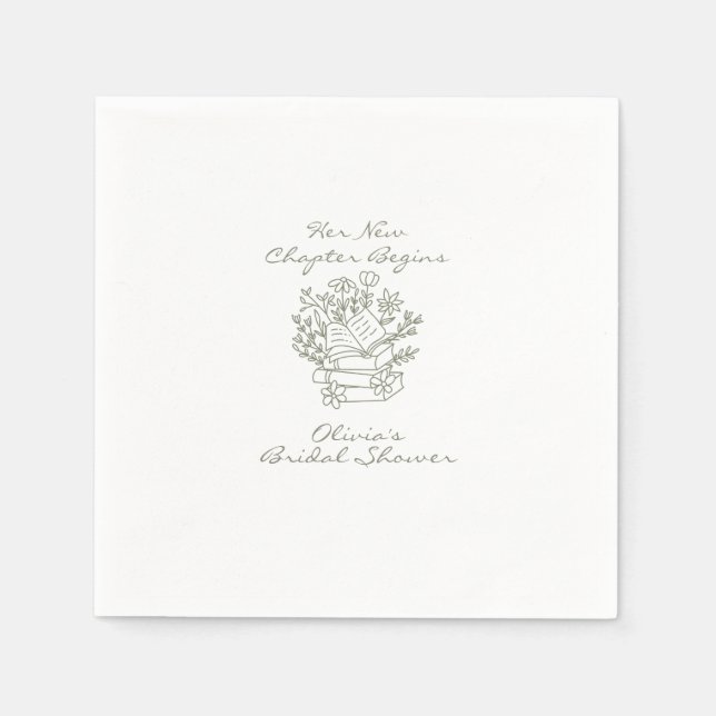 Hennes Nya Kapitel Börjar Boktemat Bröllopsfest Pappersservett (Framsidan)