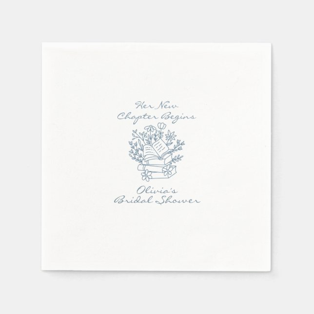 Hennes Nya Kapitel Börjar Boktematiserad Bröllopsf Pappersservett (Framsidan)