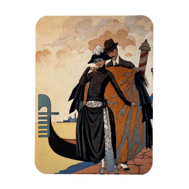 Hennes och hans Mode Illustration, 1921 (pochoir p Magnet (Vertikal)