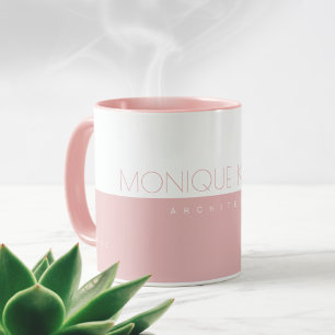 Hennes Professionell (arkitekt) halvvit rosa Mugg