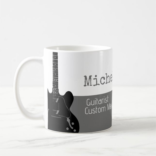 hennes professionell (guitarist) halvvitt grått ha kaffemugg (Vänster)