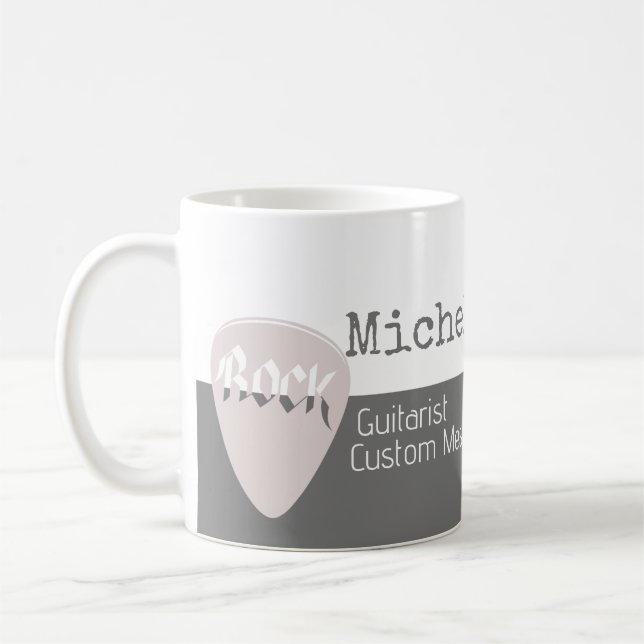 hennes professionell (guitarist) halvvitt grått ha kaffemugg (Vänster)