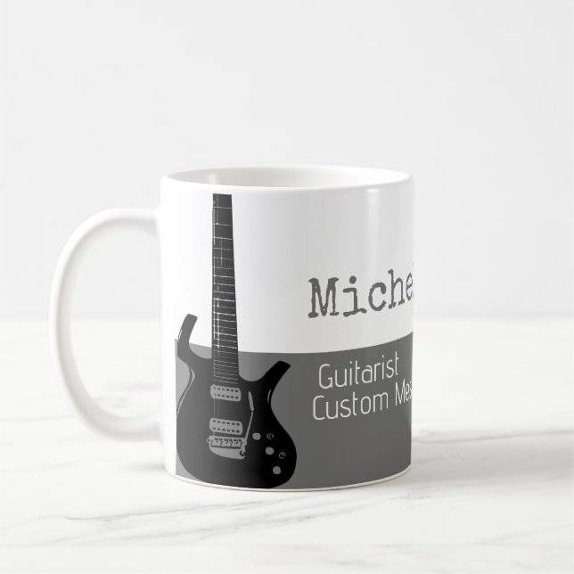 hennes professionell (guitarist) halvvitt grått ha kaffemugg (Vänster)