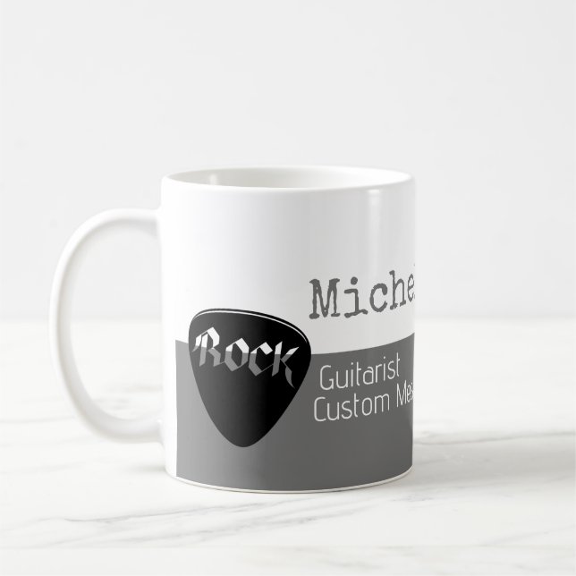 hennes professionell (guitarist) halvvitt grått ha kaffemugg (Vänster)