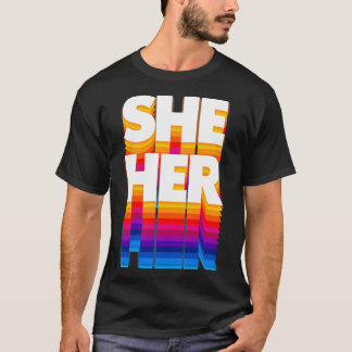 Hennes pronoun-retro-utfyllnad t shirt