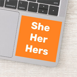 Hennes pronouns Vinyl Sticker Klistermärken
