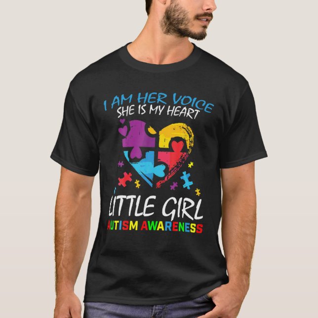 Hennes röst Min hjärlilla flicka Dotter Autism Awa T Shirt (Framsida)