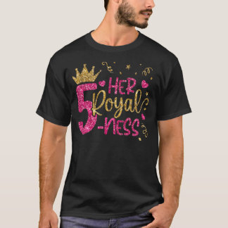 Hennes Royal 5 Ness Lycklig 5:e födelsedagen 5 år T Shirt