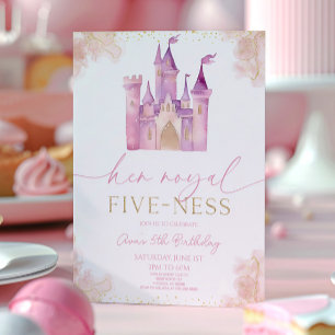 Hennes Royal Fem-Ness Princess femte Födelsedagsfe Inbjudningar