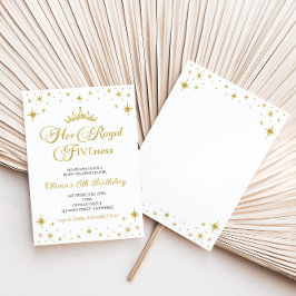 Hennes Royal Guld Princess 5 Birthday Invi Inbjudningar