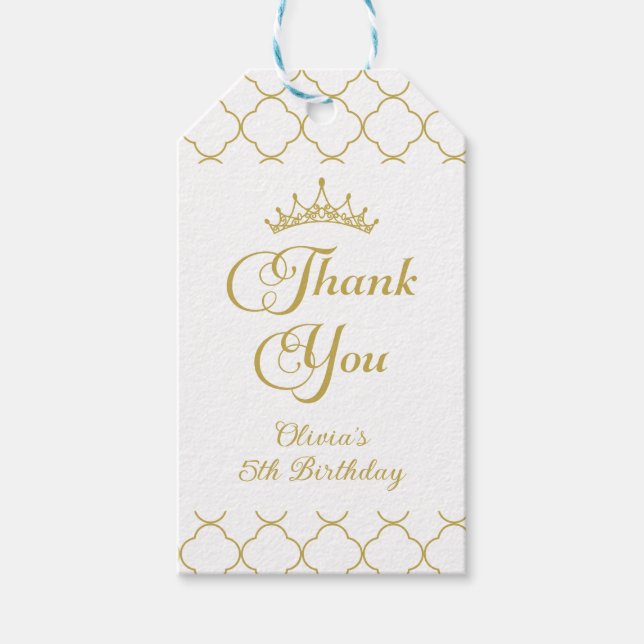Hennes Royal Guld Princess 5:e födelsedagen Favo Presentetikett (Framsidan)
