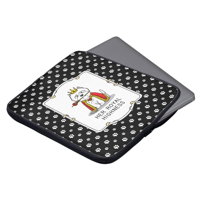 Hennes Royal Highness Queen Westie Hund Laptop Fodral (Framsida topp)
