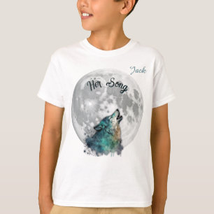 "Hennes Sång" Wolf och Moon Boys anpassade T Shirt