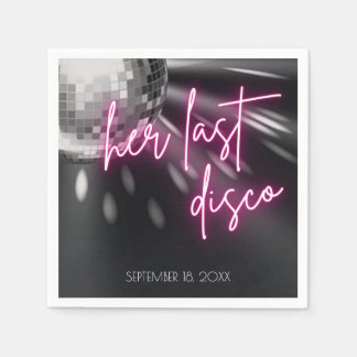 Hennes senaste Disco Bachelorette Party Napkins Pappersservett