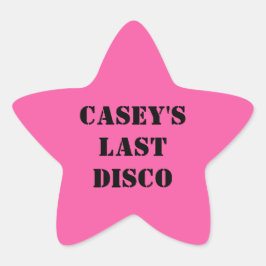 Hennes Sista Disco Cowgirl Sängkammarparty Stjärnformat Klistermärke