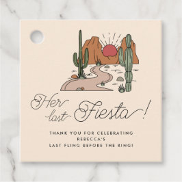 Hennes sista Fiesta Boho Desert Bachelorette-favor Gåvor Etiketter