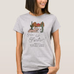Hennes sista Fiesta Boho Desert Bachelorette Helg T Shirt<br><div class="desc">Vi presenterar vårt anpassade Minimal Desert Fiesta Bachelorette-matchande skjortor för brudens sida: Hennes sista fiesta! Låt nedräkningen till din Scottsdale eller öknen Bachelorette helg börja med denna elegant och ett modernt, minimalt bakterieparti. Samla dina bästa flickvänner till en oförglömlig flickas helg på ett andningsrikt ökenmål. Våra skjortor och tanktop i...</div>