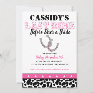 Hennes sista Ride Disco Cowgirl Bachelorette Itine Inbjudningar