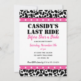 Hennes sista Ride Disco Cowgirl Bachelorette Party Inbjudningar