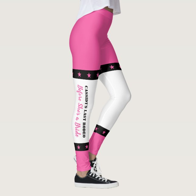 Hennes sista Ride Disco Cowgirl Bachelorette Party Leggings (Höger)