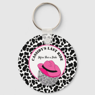 Hennes sista Ride Disco Cowgirl Bachelorette Party Nyckelring