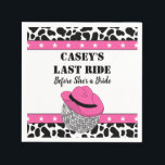Hennes sista Ride Disco Cowgirl Bachelorette Party Pappersservett<br><div class="desc">Vi firar att brudar ska vara med dessa disco cowgirl,  de bachelorette Party papper napkins. De har en roligt svart och vit kock med en illustration av en disco boll som bär en rosa cowboyhatt. Texten på dessa blöjor är redot som ska anpassas med ditt eget meddelande.</div>
