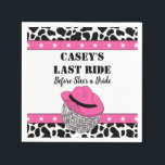 Hennes sista Ride Disco Cowgirl Bachelorette Party Pappersservett<br><div class="desc">Vi firar att brudar ska vara med dessa disco cowgirl,  de bachelorette Party papper napkins. De har en roligt svart och vit kock med en illustration av en disco boll som bär en rosa cowboyhatt. Texten på dessa blöjor är redot som ska anpassas med ditt eget meddelande.</div>