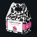 Hennes sista Ride Disco Cowgirl Bachelorette Party Presentaskar<br><div class="desc">Vi firar att brudar ska vara med dessa disco cowgirl,  de bachelorette Party favärgs box. De har en roligt svart och vit kock med en illustration av en disco boll som bär en rosa cowboyhatt. Texten är redot som ska anpassas med ditt eget meddelande.</div>