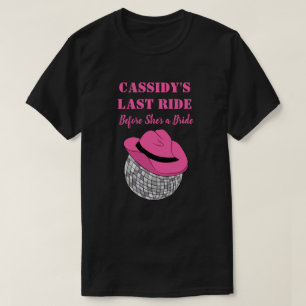 Hennes sista Ride Disco Cowgirl Bachelorette Party T Shirt