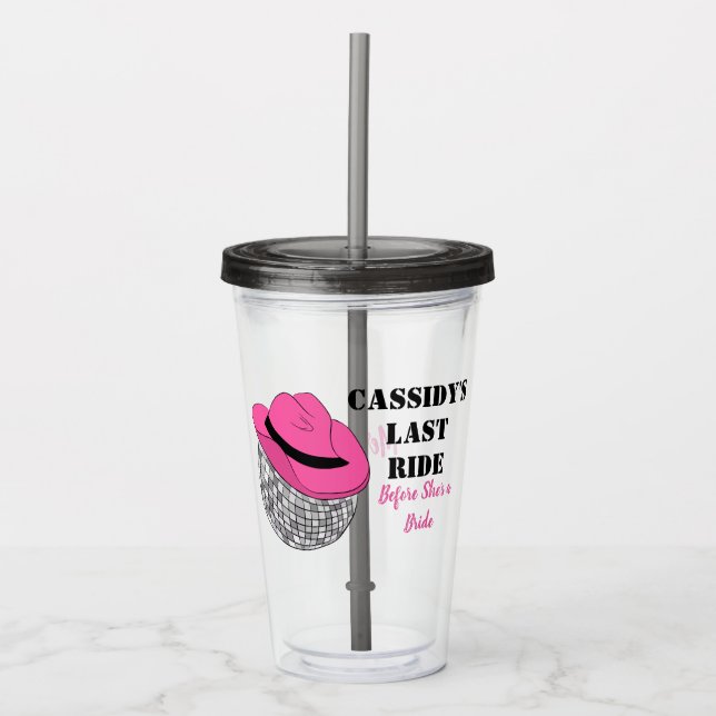 Hennes sista Ride Disco Cowgirl Bachelorette Party Take Away Mugg (Framsida)