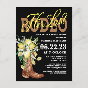 Hennes sista Rodeo Cowgirl Boots Lemons Möhippa Vykort