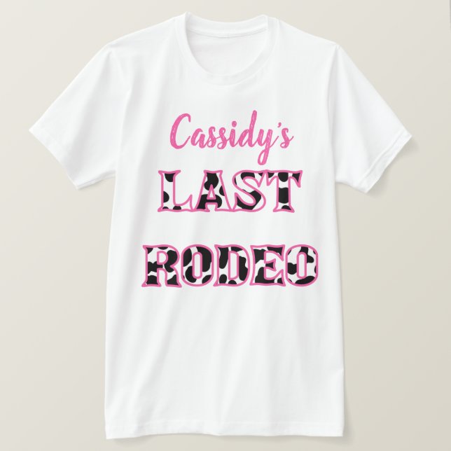 Hennes sista Rodeo Disco Cowgirl Bachelorette Part T Shirt (Design framsida)