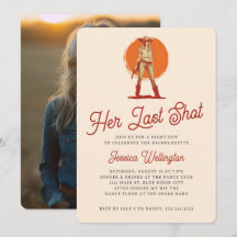 Hennes sista Westerna Shot Retro Cowgirl Bachelore