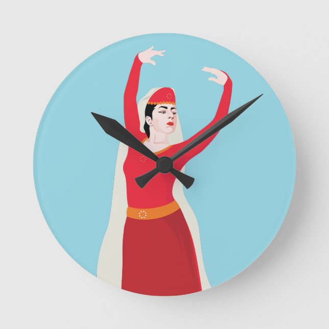 Hennes själ är lika stark som det land hon kommer  rund klocka (Framsida)