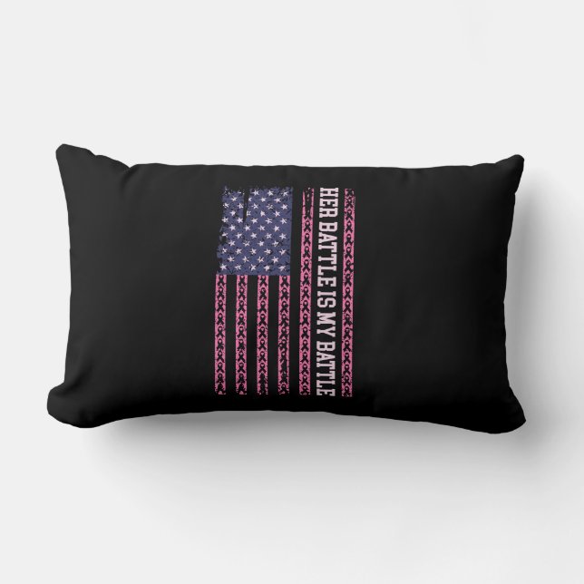 Hennes strid är min kamp, design för bröstcancer lumbarkudde (Framsida)