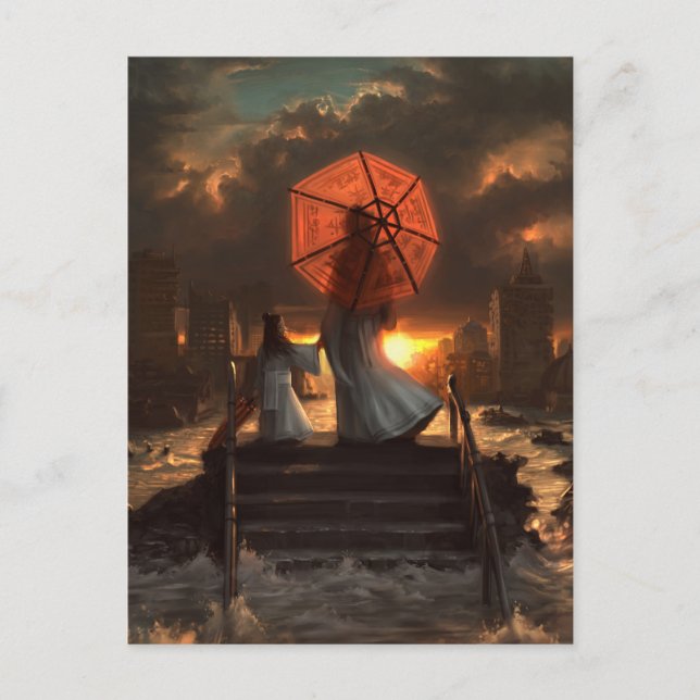 Hennes tystlåtna Silhouette Vykort (Framsida)