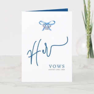 Hennes Vow Bok - Blue Ring Design Bröllop Keepsaké Meddelande