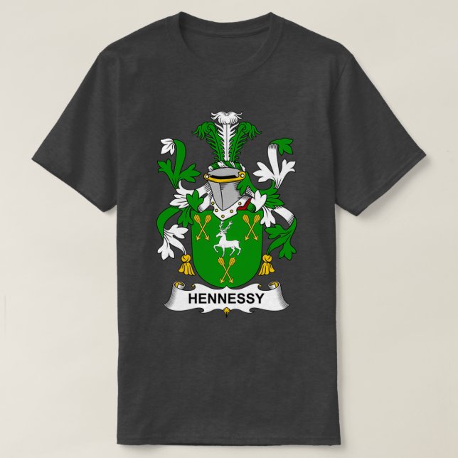 Hennessy Coat of Arms Family Crest  T Shirt (Design framsida)