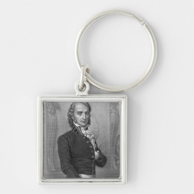 Henri Benjamin Konstant de Rebecque på Fyrkantig Silverfärgad Nyckelring (Framsidan)