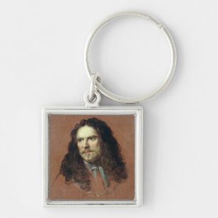 Henri de La Turnera d'Auvergne 1665-68 Fyrkantig Silverfärgad Nyckelring