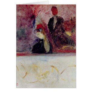 Henri de Toulouse-Lautrec boxas på Mascaroen Hälsningskort