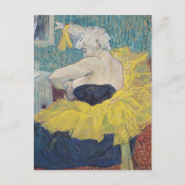 Henri de Toulouse-Lautrec | Clowness Cha-U-Kao Vykort (Framsida)