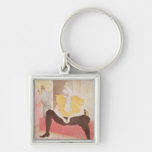 Henri de Toulouse-Lautrec Clownessen Cha-U-Kao Fyrkantig Silverfärgad Nyckelring