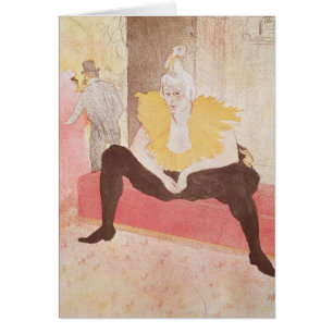 Henri de Toulouse-Lautrec Clownessen Cha-U-Kao Hälsningskort