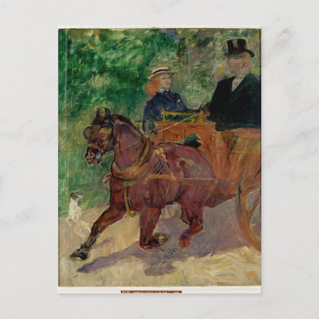 Henri de Toulouse-Lautrec | Cob Harnsed to a Car Vykort (Framsida)