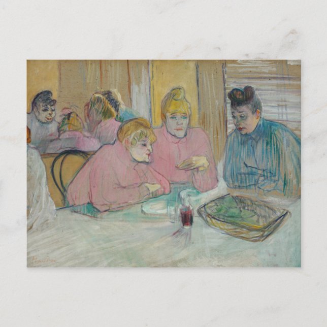 Henri de Toulouse-Lautrec - Dam i Dining Room Vykort (Framsida)