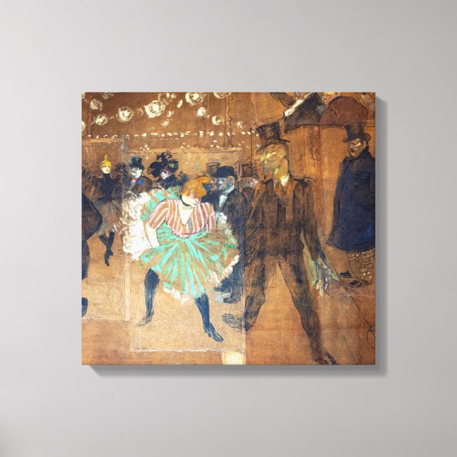 Henri de Toulouse-Lautrec - Dance at Rouge Canvastryck (Framsida)