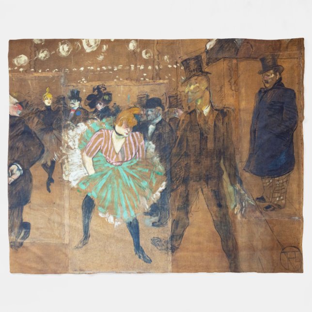 Henri de Toulouse-Lautrec - Dance at Rouge Fleecefilt (Framsidan (Horisontell))
