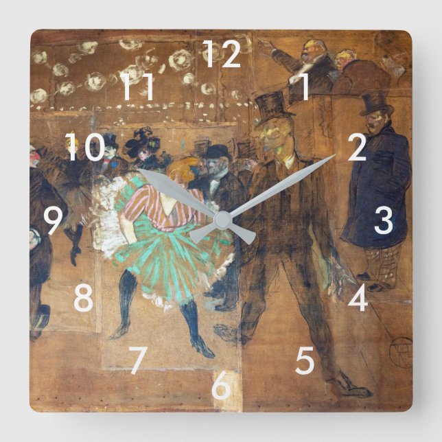 Henri de Toulouse-Lautrec - Dance at Rouge Fyrkantig Klocka (Framsida)
