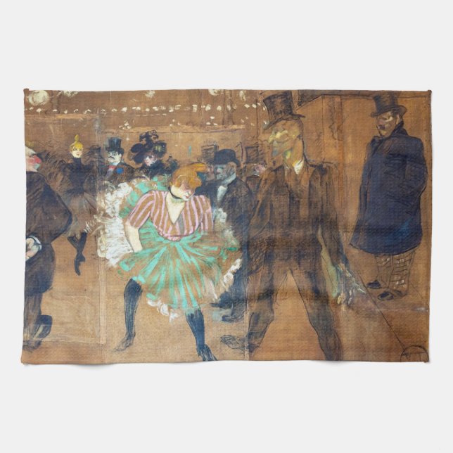 Henri de Toulouse-Lautrec - Dance at Rouge Kökshandduk (Horisontell)